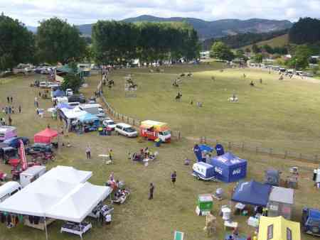 "TOP PERCH: A bird's eye view of Kaitaia's 125th A&P show, courtesy of Top Energy's cherry picker."