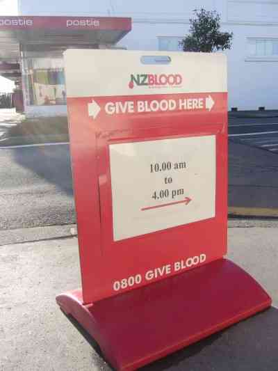 "SAVE BLOOD HERE"