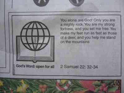 VERSES FROM THE BIBLE IN THE LOCAL PAPER