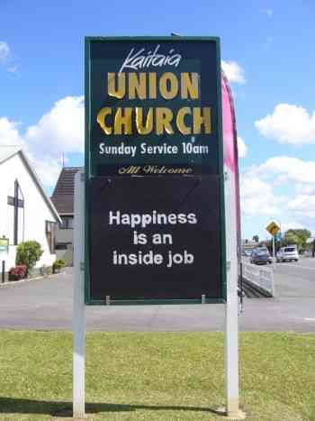 "HAPPINESS IS AN INSIDE JOB"