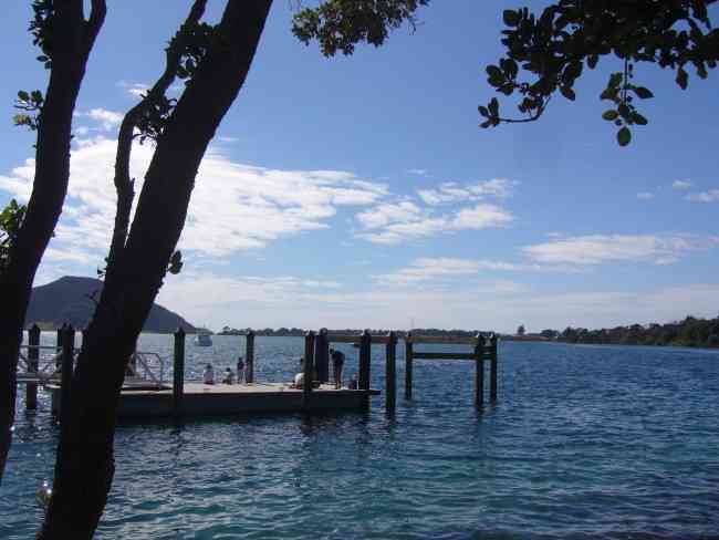 Fishing from the wharf at Pukenui