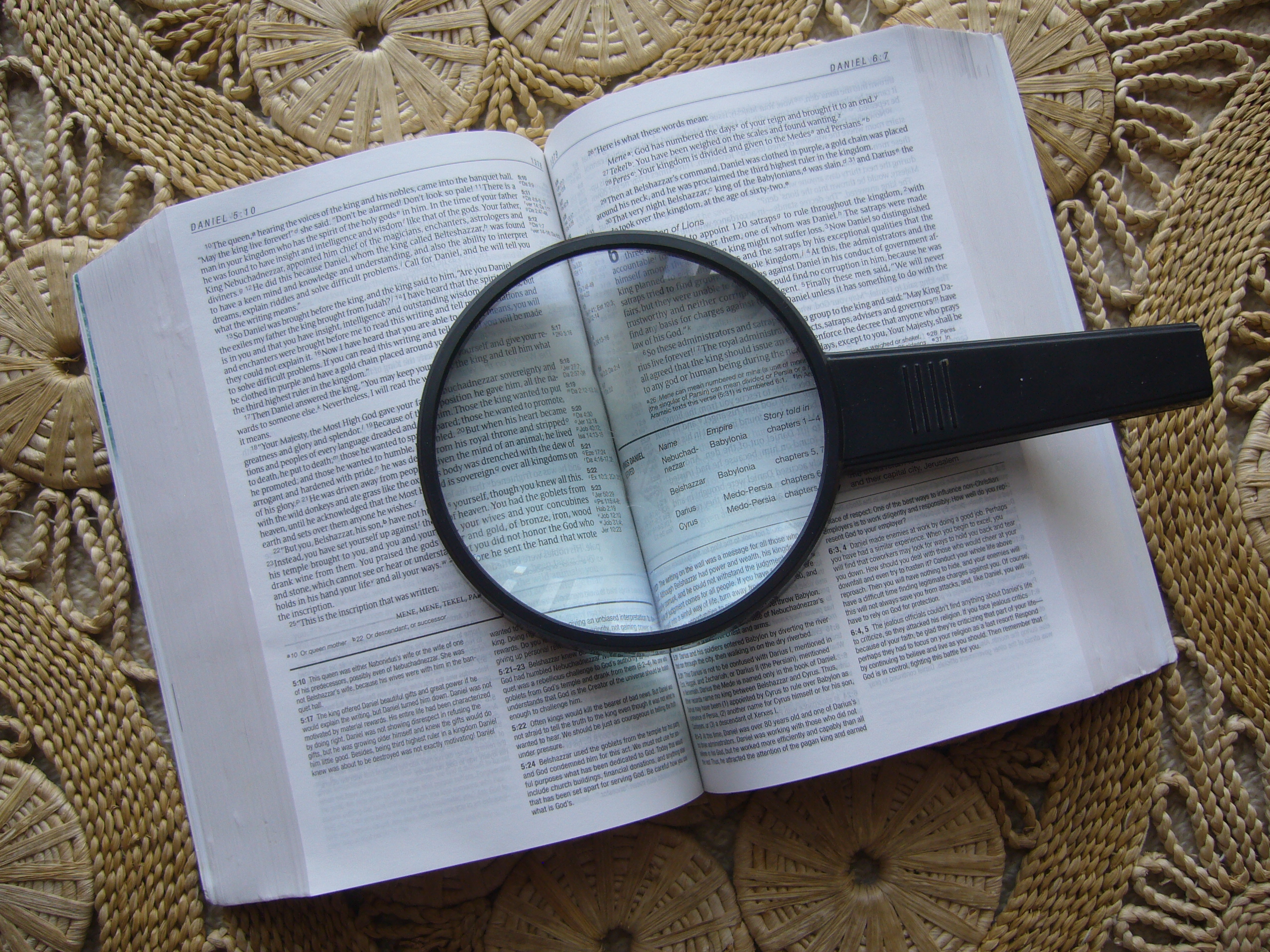 The magnifying glass is a real help to read The Life Application Study Bible